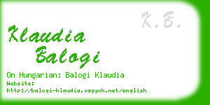 klaudia balogi business card